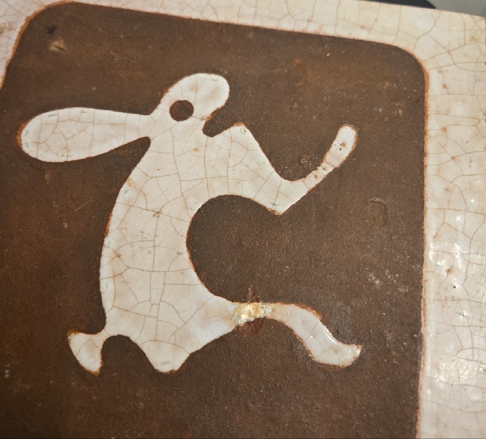 Rabbit Trivet By Arius of Santa Fe Ceramic Rabbit Tile Trivet in Brown and Cream - Picture 10 of 14
